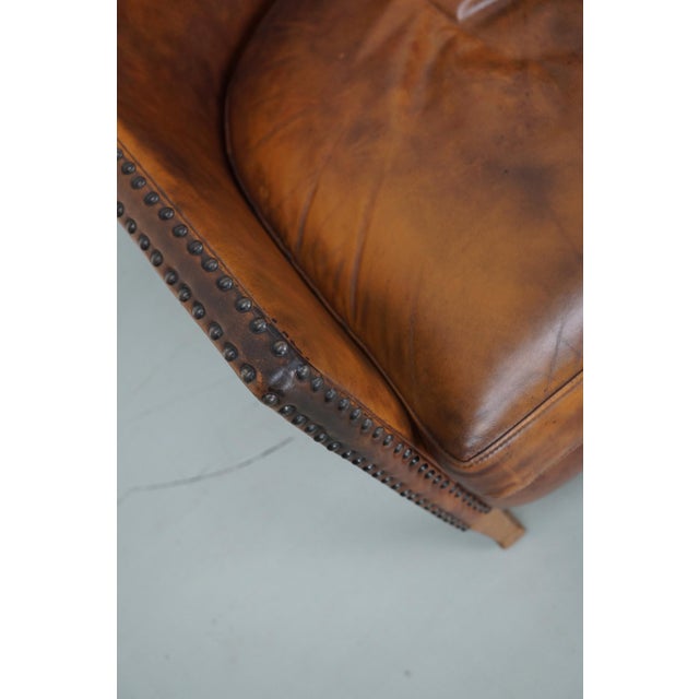 Vintage Dutch Cognac Colored Leather Club Chairs, 1970s, Set of 2 For Sale - Image 16 of 18