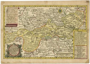 Antique Map of Weißensee attributed to Schreiber, 1749