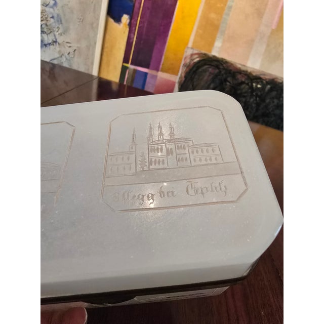 Art Nouveau Antique Bohemian Glass Moser Opaline Jewel Box For Sale - Image 3 of 11