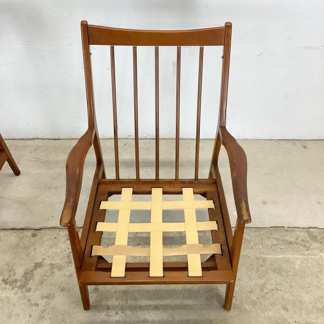 Mid-Century Highback Lounge Chairs- a Pair For Sale In Philadelphia - Image 6 of 12