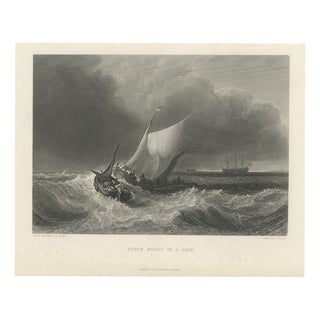 After J.M.W. Turner, Dutch Boats in a Gale, 1880, Engraving For Sale