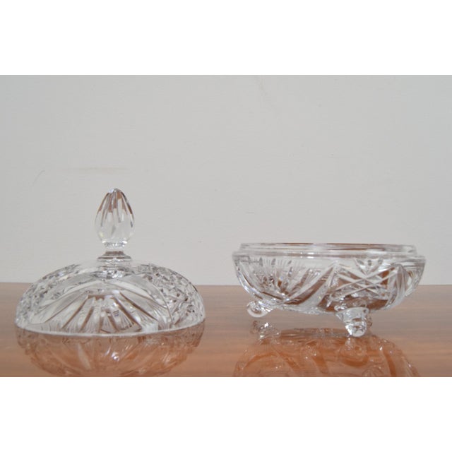 Bohemian Art Cut Glass Jar, 1960s For Sale - Image 12 of 18