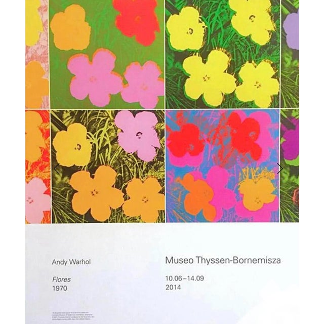 Andy Warhol Oversized Flowers 1970 Andy Warhol Foundation Offset Lithograph Pop Art Museum Exhibition Poster For Sale - Image 4 of 12