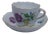 Porcelain Espresso Cup and Saucer with Hand-Painted Aster German Flowers from Meissen, 1950s, Set of 2 For Sale