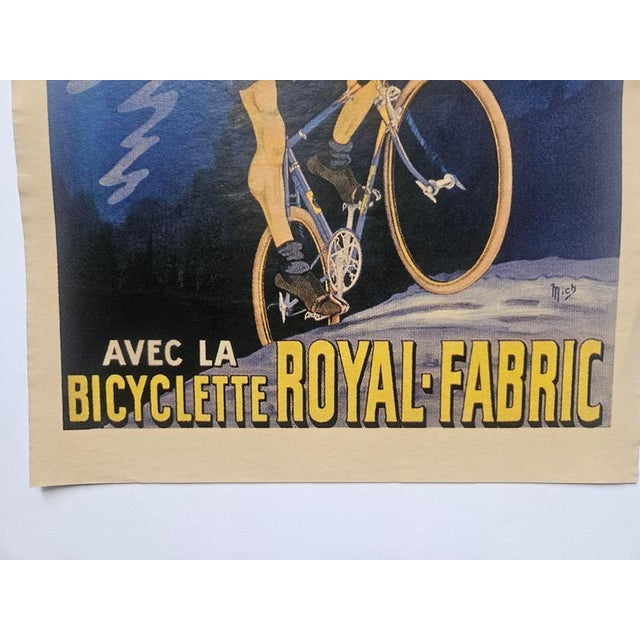 Art Deco Advertising Poster Bicyclette Royal Fabric Bicycle, France, 1930s For Sale - Image 6 of 9