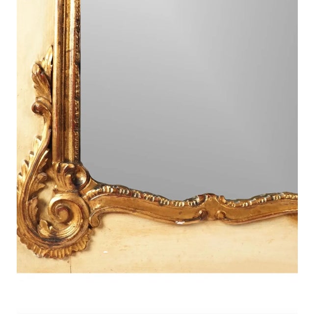 Wood Vintage Neoclassical Style Giltwood Trumeau Mirror For Sale - Image 7 of 11