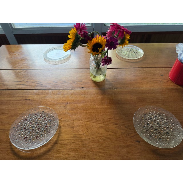 Four 8” Asteroid Bubble Glass Plates by Mid-Century Modern Polish Art Glass Designer Jan Sylwester Drost For Sale - Image 9 of 9