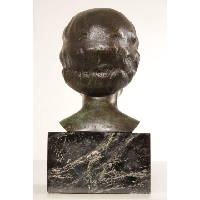 Vintage 1980s Bronze Female Bust by Cathy Hopkins For Sale - Image 4 of 12