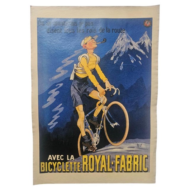 Art Deco Advertising Poster Bicyclette Royal Fabric Bicycle, France, 1930s For Sale - Image 9 of 9