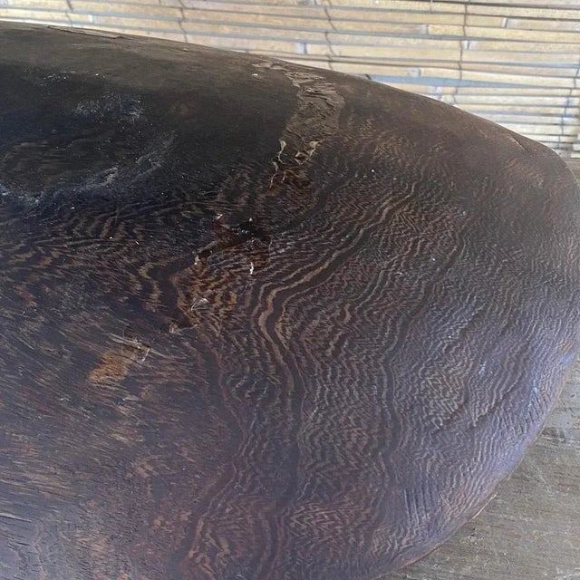 Brutalist Large Brutalist Wooden Vide Poche in Brown, France, 1970s For Sale - Image 3 of 10