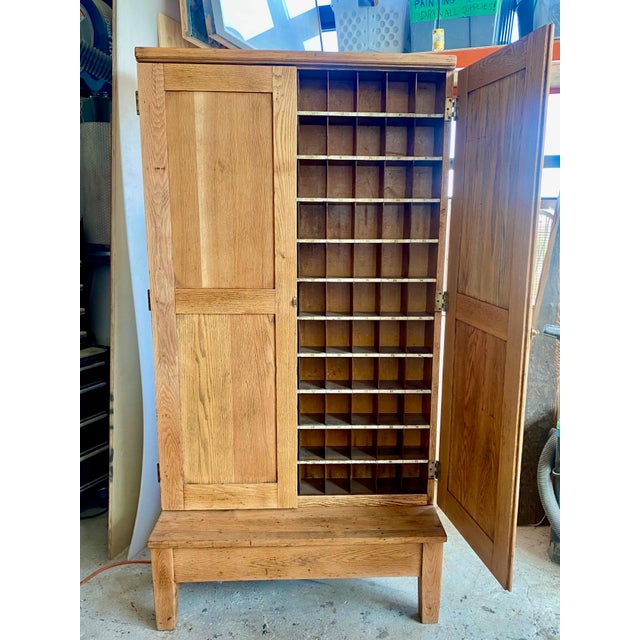 American Antique American Oak Postal Sorting Cabinet, C. 1928 For Sale - Image 3 of 11