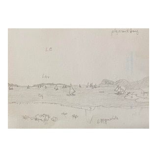 1970s Robert Angeloch Cape Cod Sailing Drawing For Sale