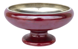 La Pierre Babylonian Red Patina Bronze & Sterling Silver Mixed Metals Pedestal Bowl