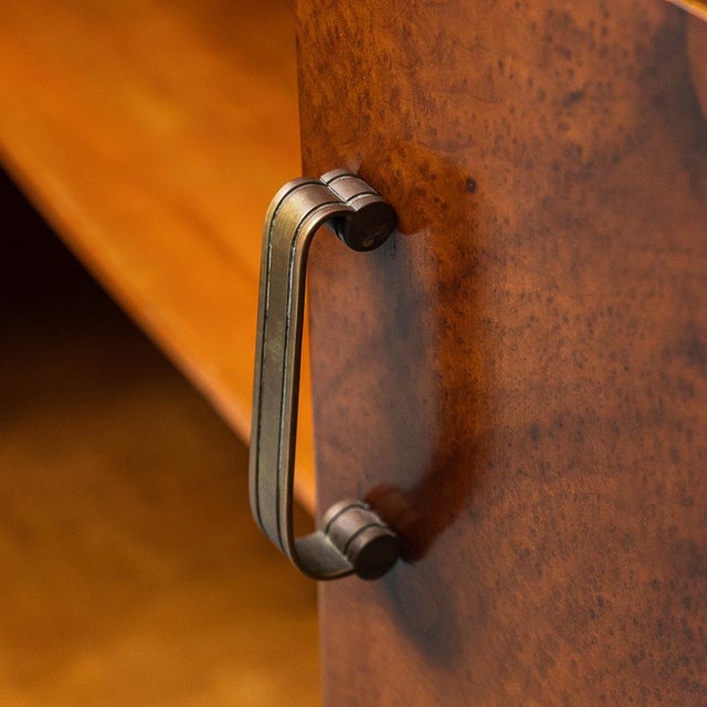 Brown Art Deco Sideboard in Burl Wood, 1930s For Sale - Image 8 of 10