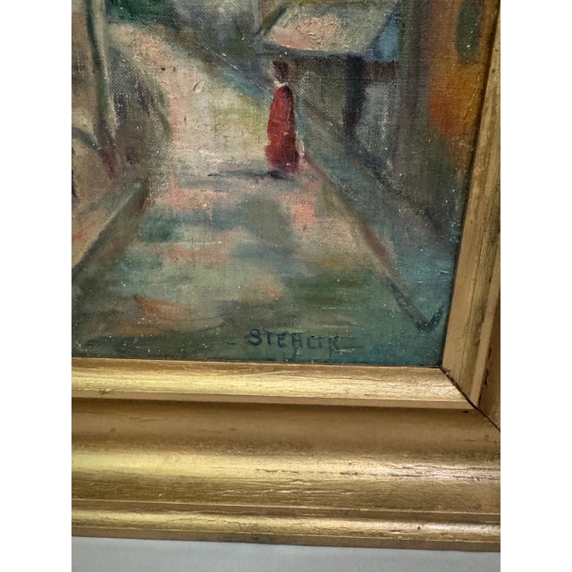 Early 20th Century French Painting of a Town For Sale - Image 10 of 12