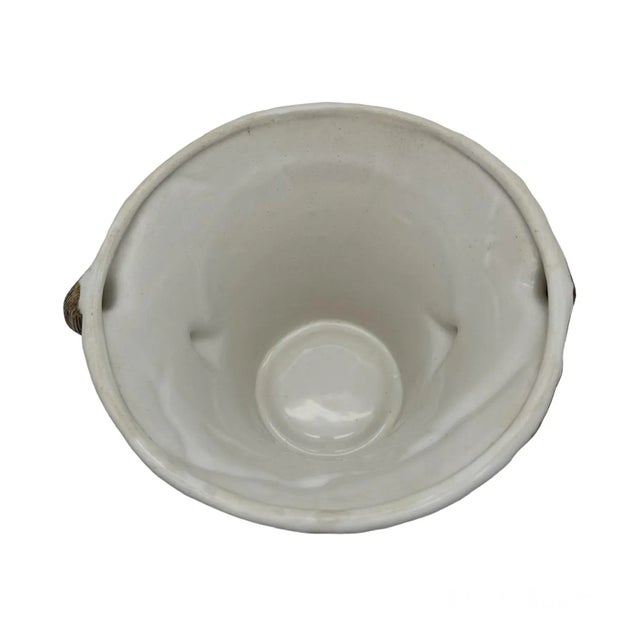 Vintage Napco Dogwood Tree Branch Whimsical Fairy Handled White Planter For Sale - Image 4 of 9