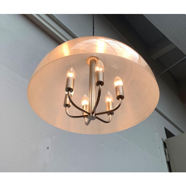 Large Vintage Italian Acrylic Dome Pendant, 1970s For Sale - Image 6 of 18