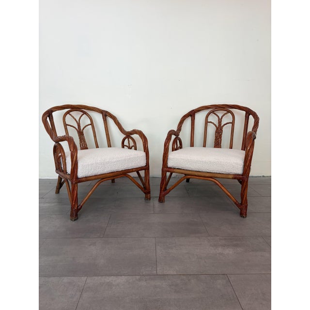 Twisted Rattan Armchairs, 1970s, Set of 2 For Sale - Image 10 of 14
