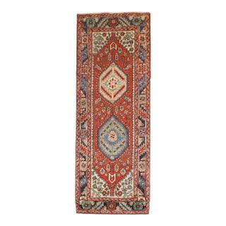 Antique Zabihi Collection Persian Heriz Small Runner - 2'8" x 6'10" For Sale