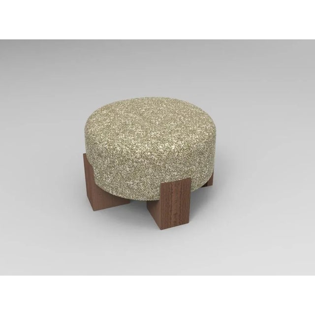 Contemporary Cassette Pouf in Kvadrat Zero 0002 Fabric and Smoked Oak by Alter Ego for Collector For Sale - Image 3 of 5
