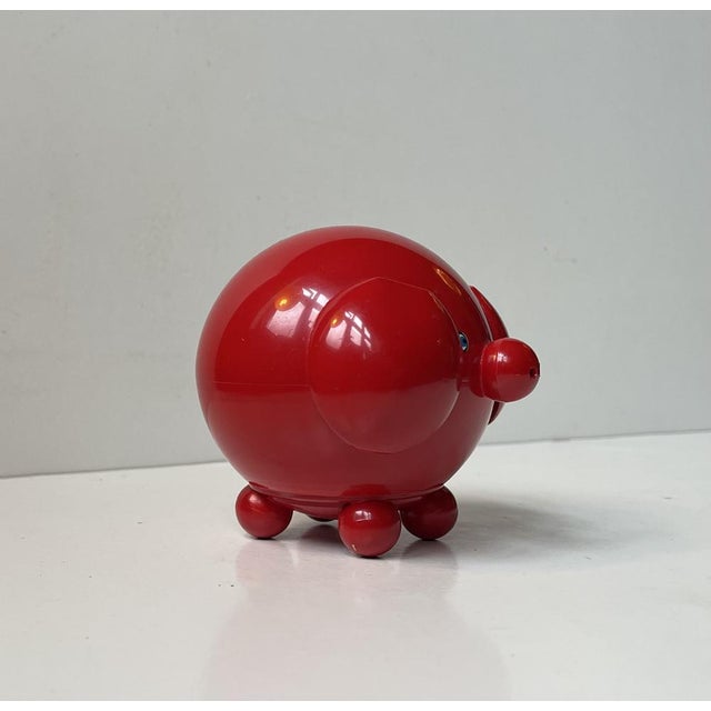 Mid-Century Modern Vintage Optimist Red Piggy Bank by Hans Gustav Ehrenreichs, 1970s For Sale - Image 3 of 9