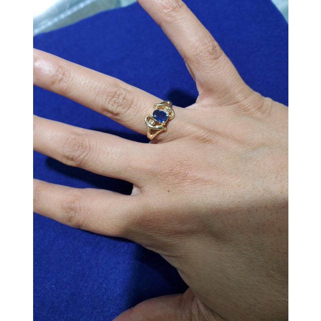 ♥ Product Summary ♥ Main Stone: Sapphire & Diamonds Band Material: 14k Yellow Gold