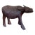 Vintage Hand-Carved Wooden Water Buffalo Sculpture With Textured Detailing. For Sale