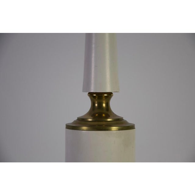 Vintage Italian Table Lamp in White Metal and Opal Glass, 1960s For Sale - Image 14 of 15