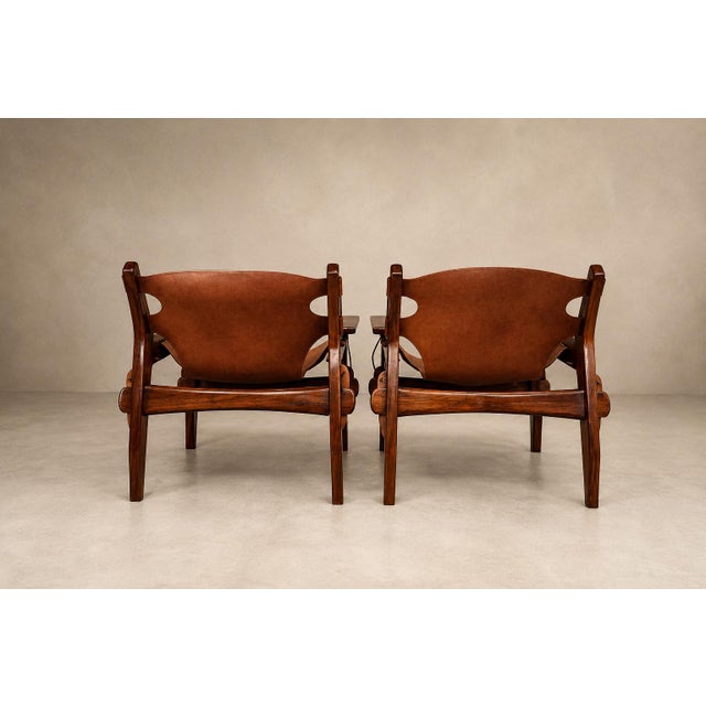 Brazilian Modern “Kilin” Armchairs in Jacarandá Rosewood & Leather by Sergio Rodrigues, 1973 For Sale - Image 17 of 18