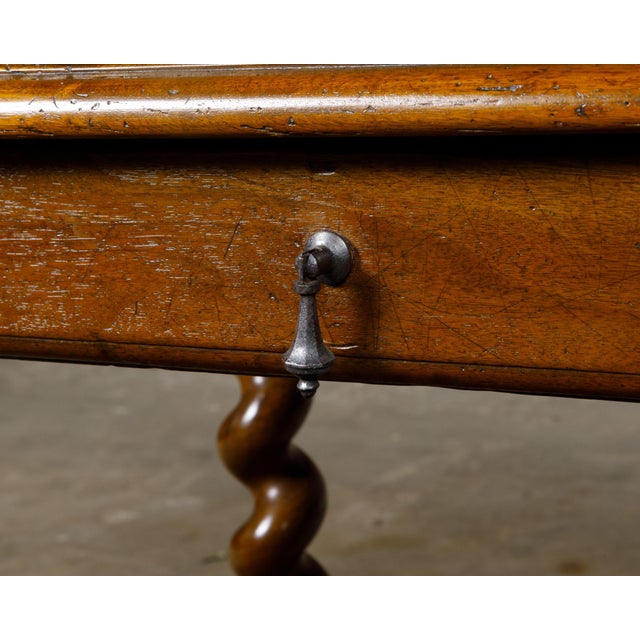 English Georgian Period Early 19th century Walnut Barley Twist Side Table For Sale - Image 11 of 12