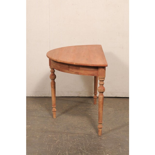 Early 20th Century Early 20th Century Swedish Dusty-Red Demi-Lune Table For Sale - Image 5 of 11