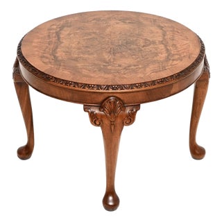 Antique Burr Walnut Coffee Table, 1920 For Sale
