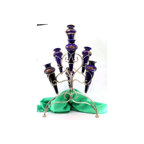 Flower Pot with Silver Structure and Seven Flower Supports For Sale - Image 6 of 7