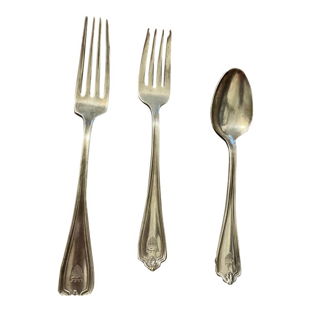 Vintage u.s. Coast Guard Silver-Plated Flatware Piece Made by International Silver Co. - 3 pcs For Sale