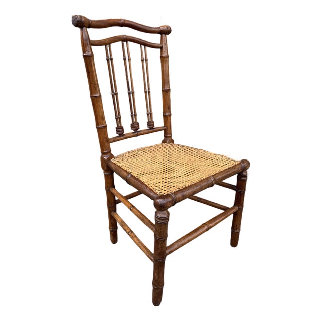 Faux Bamboo Side Chair For Sale