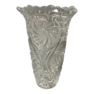 Vintage European Brilliant Cut Glass Vase, Circa 1960 From Belgium