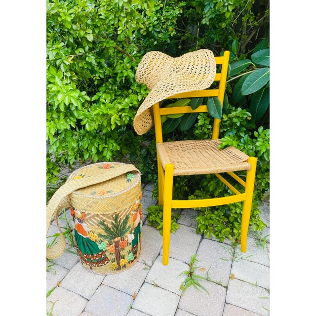 1960s Italian Wood Dining Chair With Beach Rope For Sale - Image 4 of 10