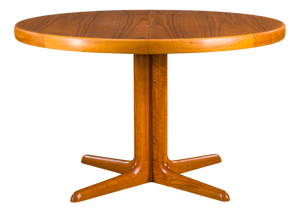 Vintage Round Teak Dining Table, 1960s