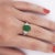 HKJ&S Certified 4.17 Carat Natural Oval Shaped Cabochon Cut Jadeite Jade Grade A (Fei Cui) and Channel Set Baguette...