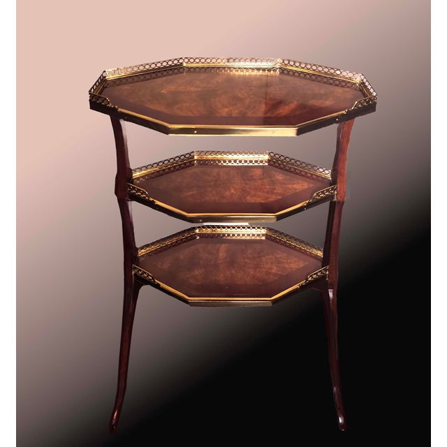 Traditional Theodore Alexander Flame Mahogany Veneer Octagonal Accent Table For Sale - Image 3 of 6