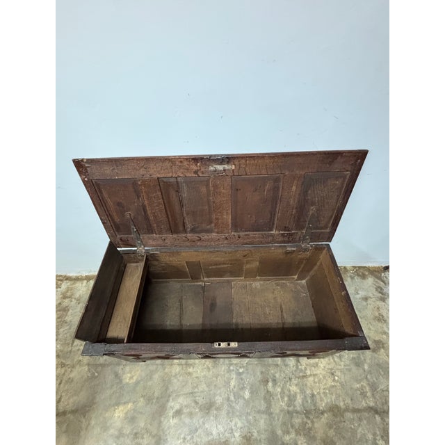 Wood 18th Century English Oak Coffer For Sale - Image 7 of 11