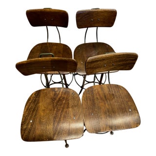 Restoration Hardware Industrial Counter/Barstools - Set of 4 For Sale