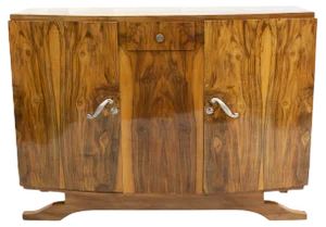 French Art Deco Walnut Veneer Sideboard