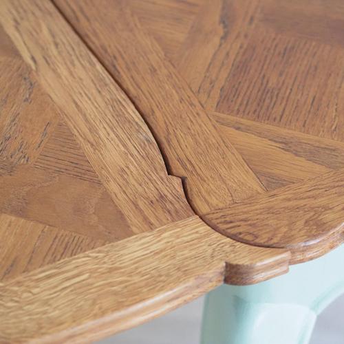 French Country Style Mint Green Dining Table with Inlaid Top, 1920s For Sale - Image 15 of 18