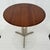Flexform Walnut and Stainless MCM Style Round Top Side Table Very good preowned condition. some very minor marks and one...