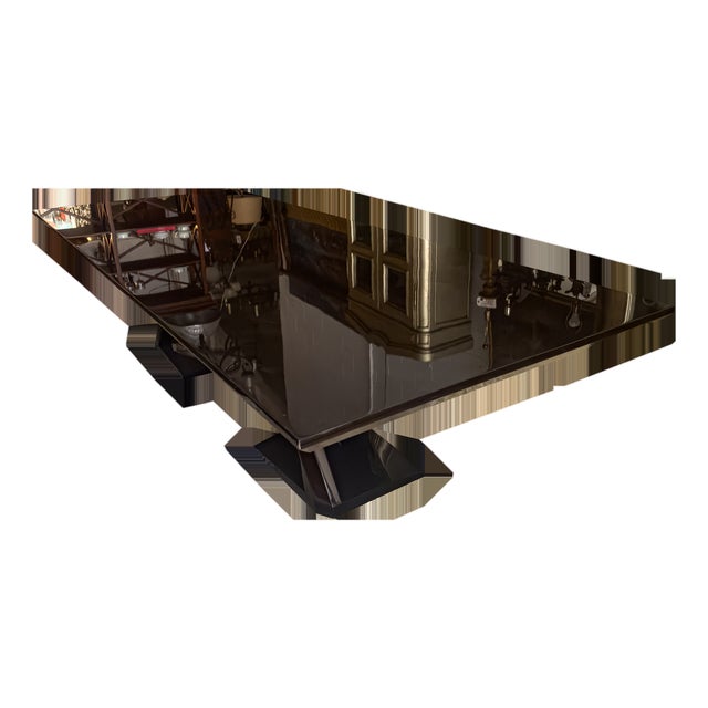 Late 20th Century Modern Live-Edge Walnut & Resin Dining Table For Sale