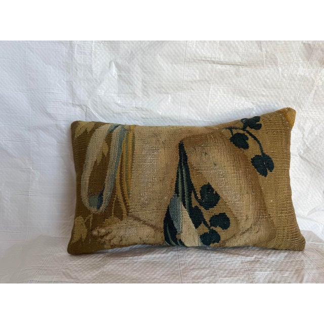Crafted from an authentic 16th Century Brussels tapestry fragment, this one-of-a-kind lumbar pillow celebrates the...