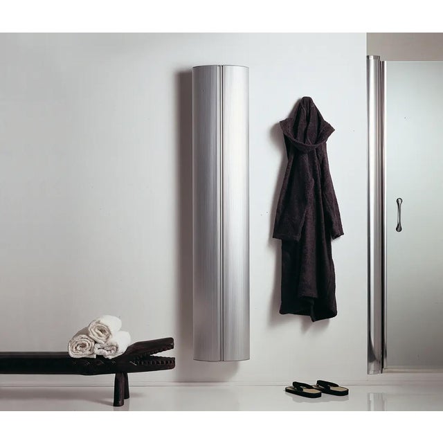Mid-Century Modern Post Modern "The Caddy" Aluminum Cylindrical Wall Cabinet by Aico Design For Sale - Image 3 of 10