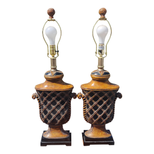 Mid 20th Century French Provincial Style Table Lamp - a Pair