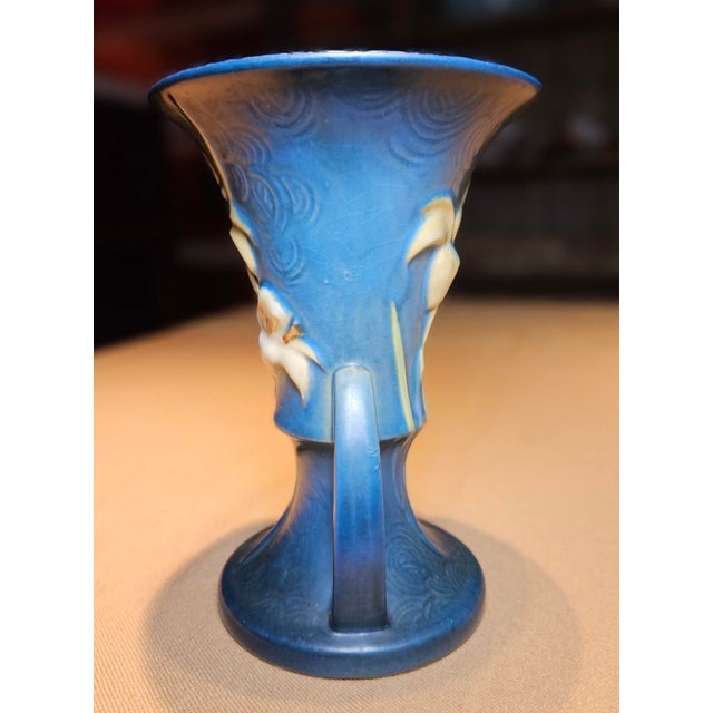 Roseville Pottery Roseville Pottery Zephyr Blue Lily Vase For Sale - Image 4 of 8
